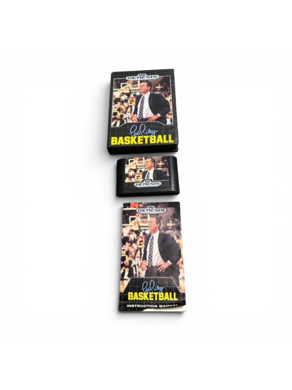 1990 Sega Genesis Pat Riley Basketball Video Game Cib Complete